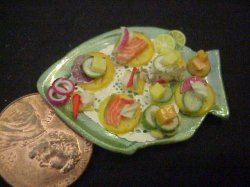 porcelain fish platter assorted appetizers