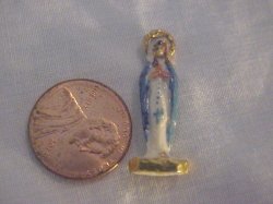 Our Lady of Lourdes 1" porcelain statue