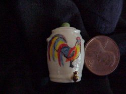 Quimper Rooster motif porcelain ice water jug