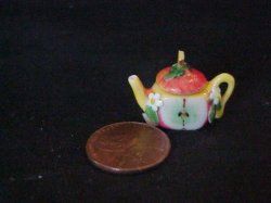 all porcelain embellished teapot apple design Janet Uyetake 2