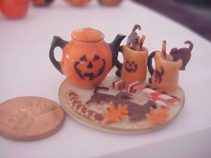 porcelain Halloween tea & cookies platter