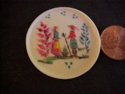 1/12th china painted porcelain French Quimper design platter 1
