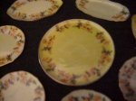 15pc porcelain yellow dishes tiny flower design