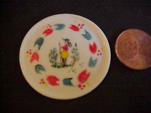 1/12th china painted porcelain French Quimper design platter 3