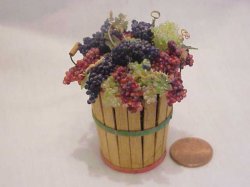 Grape bushel basket 1 1/2" x 2 1/2" tall 1