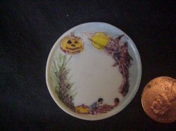 hand painted kiln fired china painted platter 2