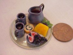 4pc porcelain set wine and cheese
