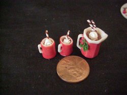 3 pc Christmas chocolate pitcher set holly decoration