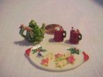 Christmas Tree table decoration grapes & cottage