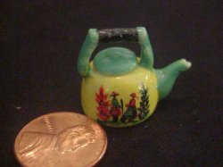 Porcelain china painted French Quimper tea pot