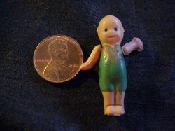 paper thin celluloid jointed 1 1/2" doll Kewpie 3