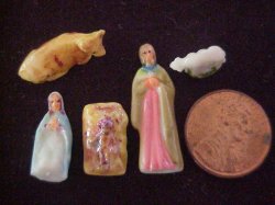 5pc Christmas porcelain Nativity set Jesus mary joseph