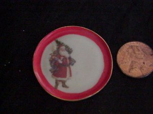 fancy porcelain Santa Claus Christmas platter