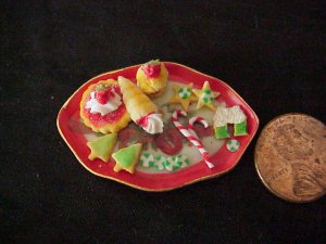 fancy porcelain Christmas platter Christmas cookies e