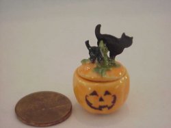 Halloween porcelain bowl black cat cover 2