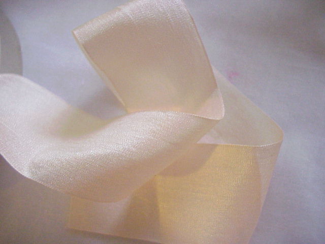 1 yd Vintage Japan silk ribbon lt. pink 1 1/4" - Click Image to Close