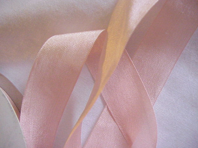 1 yd Vintage Japan silk ribbon dusty pink i 3/4" - Click Image to Close
