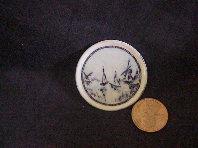 1 1/2" porcelain blue delft platter hand painted 9 - Click Image to Close